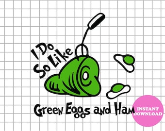Green Eggs and Ham SVG Cut File, Cricut Digital Vector (Digital Download)