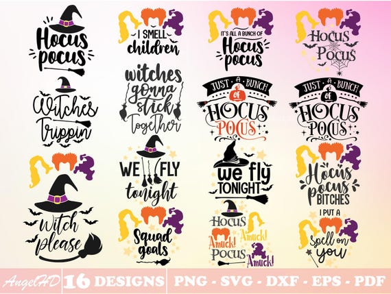 Hocus Pocus SVG Bundle, Layered Clipart, Cricut Cut Files (Digital Download)