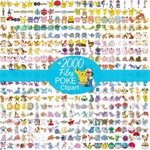 2000+ Poke Bundle Layered Element, Png Eps Dxf Clipart, Cricut Vektorschnittdatei, Poke Schriftdateien und mehr, SOFORTIGER DOWNLOAD