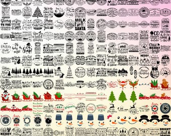 Paquete SVG navideño, imágenes prediseñadas navideñas, archivos de corte Cricut (descarga digital)