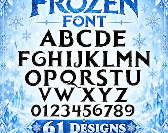 Frozen Font, Alphabet and Numbers, Cricut Cut File (svg, png, dxf, eps, ttf)