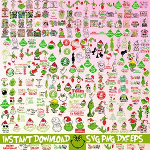 2500+ Files Grinch Svg Png Bundle Layered Item, +650 Unique Designs, Clipart, Cricut Vector File