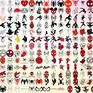2500+ bestanden Spiderman-bundel gelaagd item, Spiderman-lettertype, Spider Man-clipartbestand, +190 unieke ontwerpen afbeelding 3