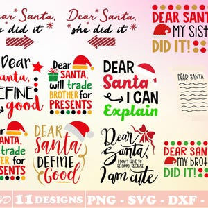 10+ Dear Santa Svg, Dear Santa Tray Svg, I can Explain Svg Bundle Layered Item, Clipart, Digital Cricut,  Cut File, Svg, Png, Dxf, Eps Files