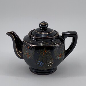 Vtg 1940s Japanese Moriage Redware Teapot