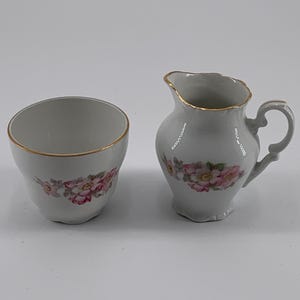 Vtg #46 Small Briar Rose Cream & Sugar Bavaria Schumann Arzberg Germany