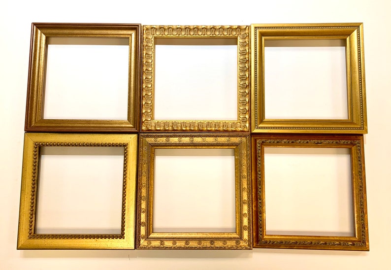 Set of 3 Mixed GOLD 5 X 5 Picture Frames to HANG Etsy