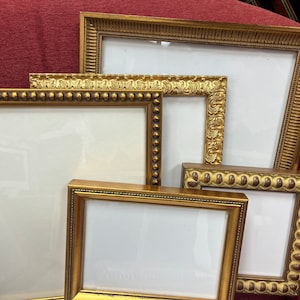 Wall Collage Grouping of 10 Gold Vintage Style  Picture Frames to HANG