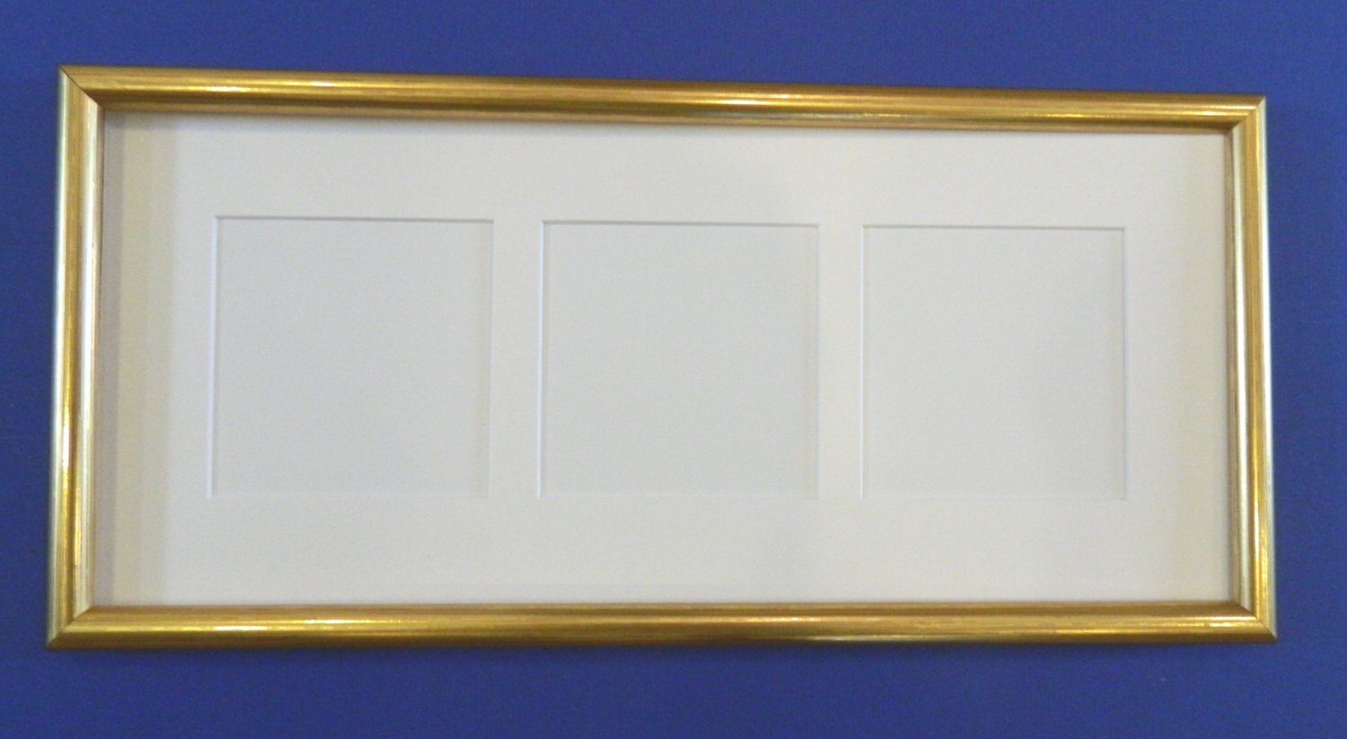 Gold Wood Collage Frame white mat with 3Openings 4 x Etsy
