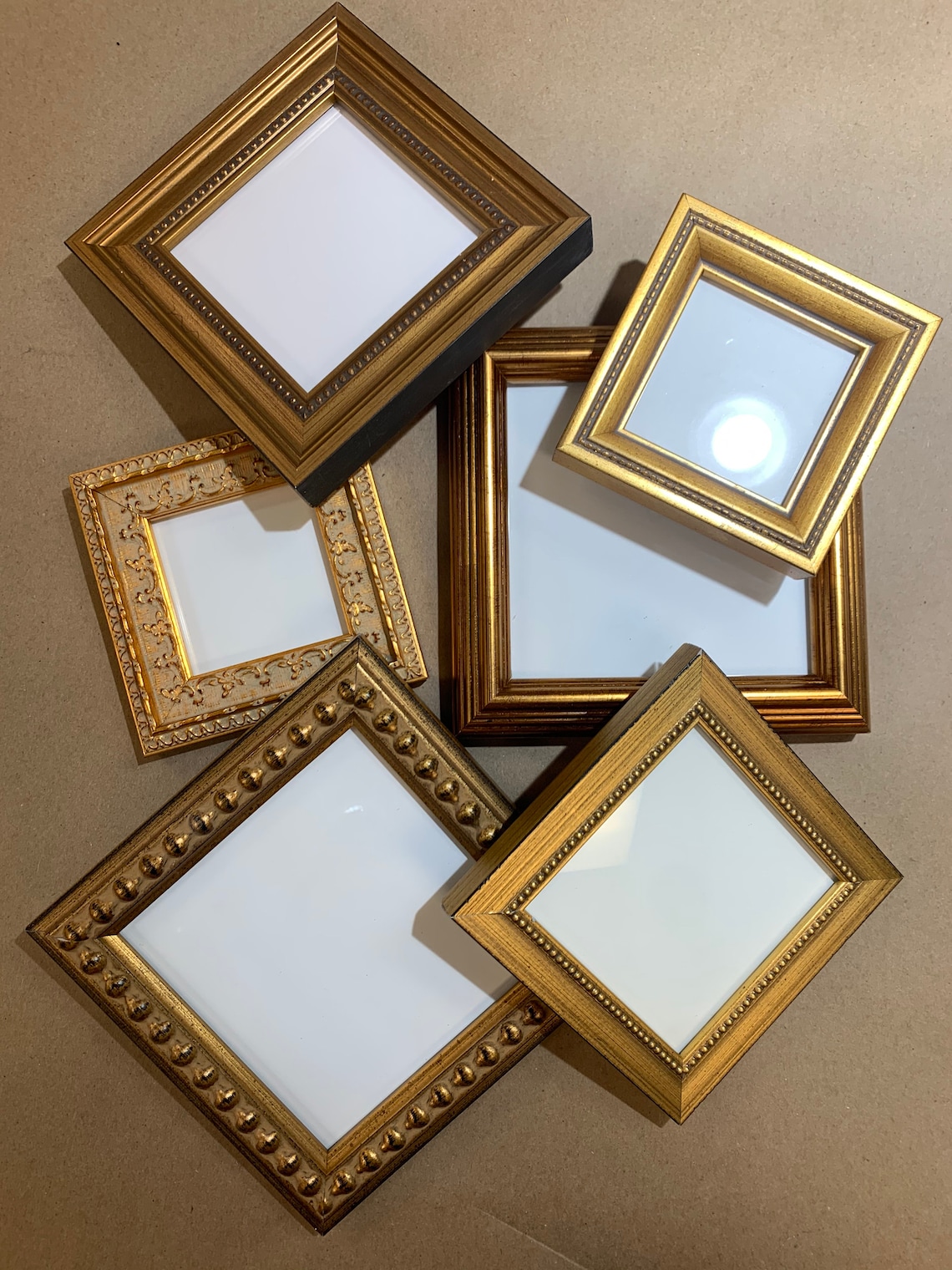 Lot of 15 RANDOM Small Mixed Gold Frames TO HANG Etsy