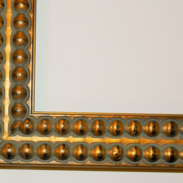 Funky Wide Beaded 11 x 11" Gold Picture Frames with plexiglass, backing and hardware to fit and hang.