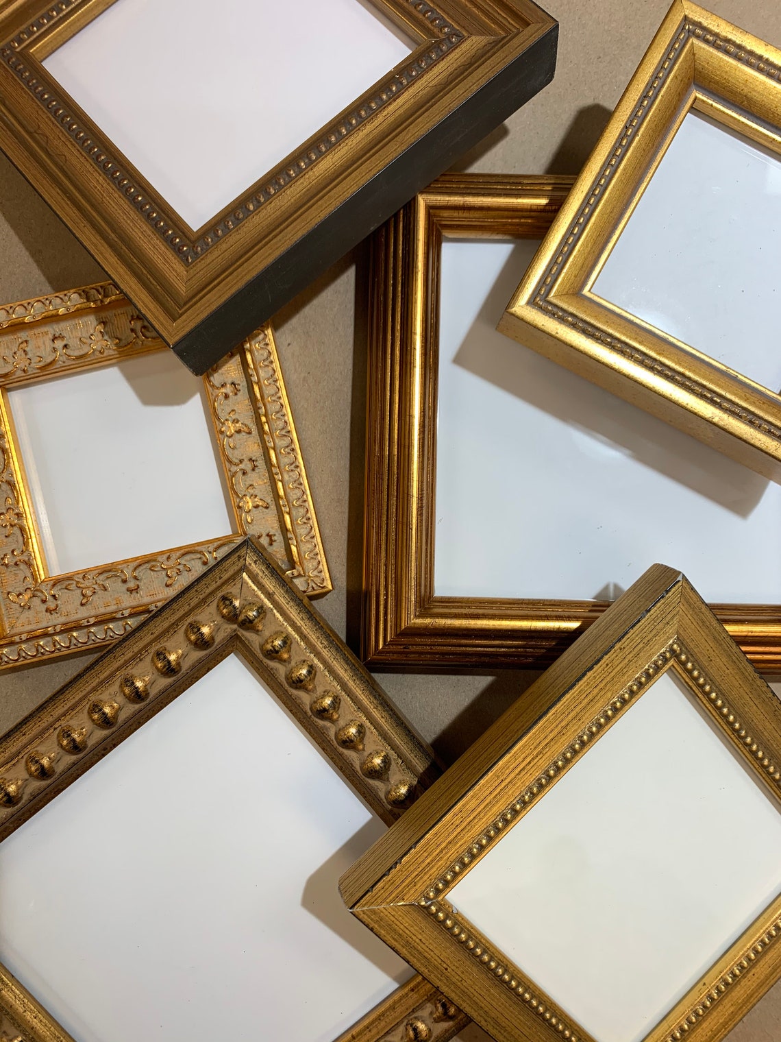 Lot of 15 RANDOM Small Mixed Gold Frames TO HANG Etsy