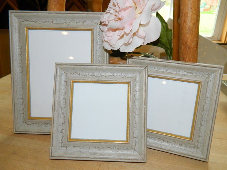 4 x 4 Reception Old Paint with Gold Edge CountryOutdoorRustic Wedding FrameFrames Table Numbers Gifts