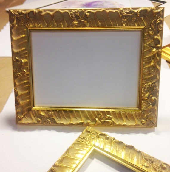 Pair Of Ornate Fl Gold Frames 5 X 7 Image 0