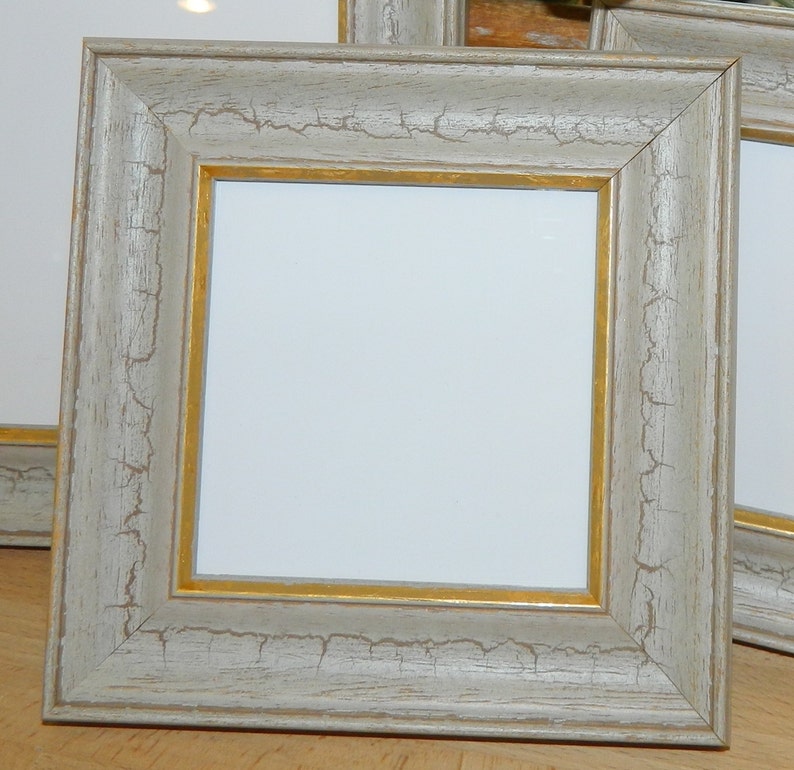 4 x 4 Reception Old Paint with Gold Edge CountryOutdoorRustic Wedding FrameFrames Table Numbers Gifts