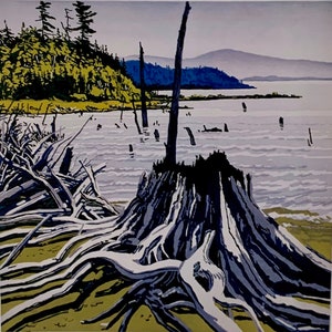 PRINT ONLY Beautiful Lincolnville Beach Maine print by Leonard Weber Free Shipping