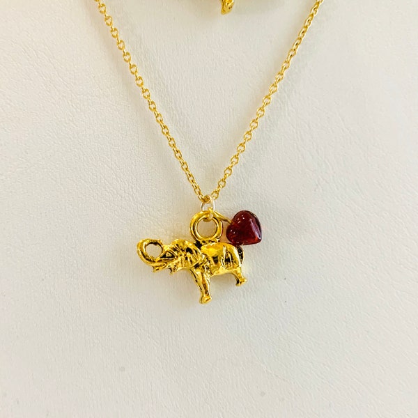 Elephant Love Charm Necklace