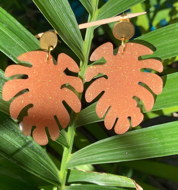 Monstera Tropfen Ohrringe - Etsy.de
