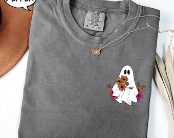 Koszulka z motywem Boo, słodka koszulka z duchem, koszulka z upiornym sezonem, koszulka z duchem na Halloween, bluza z nadrukiem na Halloween, koszula z motywem westernu na Halloween, prezent na Halloween