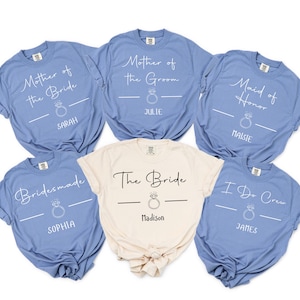Comfort Colors® Custom Bachelorette Party Shirts, Custom Hens Party Group T-Shirts, Matching Bridesmaids Tees Personalised Hen Party Shirts