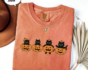 Comfort Colors® Pumpkin Tee, Halloween T-Shirt, Halloween Women's Shirt, Halloween Pumpkin Shirt, Gift For Halloween, Halloween Tee