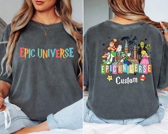 Komfortfarben Retro Epic Universe Shirt, Familienuniversum Parkreise 2025 Shirt, Disney-Shirt, Rolando Park Epic Universe Shirts