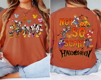 Camiseta de fiesta de Halloween de Mickey no tan aterradora, camiseta familiar de Halloween, sudadera de Halloween de Disney, regalo de Halloween, camiseta de Mickey y sus amigos