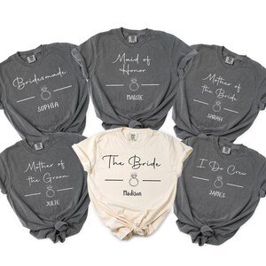 Comfort Colors® Custom Bachelorette Party Shirts, Custom Hens Party Group T-Shirts, Matching Bridesmaids Tees Personalised Hen Party Shirts