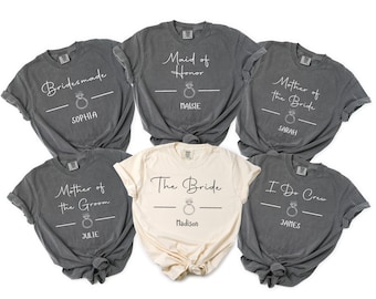 Camisetas personalizadas para despedida de soltera Comfort Colors®, camisetas personalizadas para despedida de soltera, camisetas a juego para damas de honor y camisetas personalizadas para despedida de soltera.