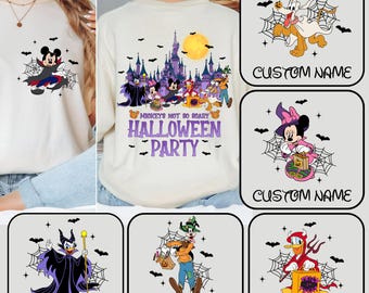 Custom Disney Skeleton Halloween Shirts, All Characters Family Matching Tee, Halloween Group Shirt, Disney Trip 2025 Outfit, Disney Vacation