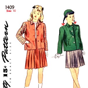 Simplicity 1409 Girls Skirt Jacket Pattern Size 10