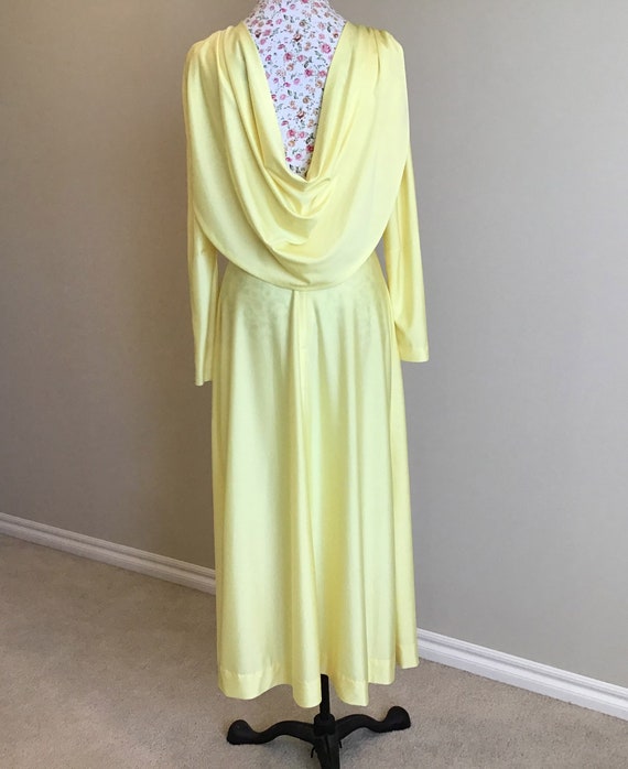Vintage 1970s Lemon Yellow Maxi Dress