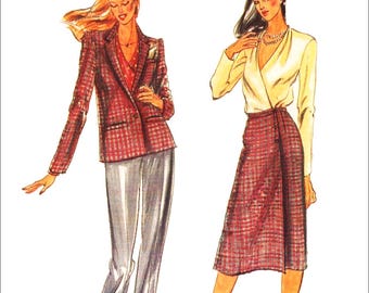 Uncut Butterick 3425 Misses Jacket Blouse Skirt Pants Pattern Size 10
