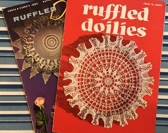 2 Vintage Ruffled Doilies Crochet Booklets