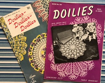 2 Vintage Crochet Doilies Booklets #8