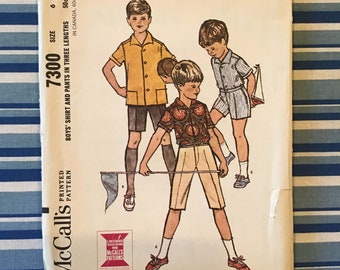 McCall's 7300 Boys Shirt Shorts Pattern Size 6