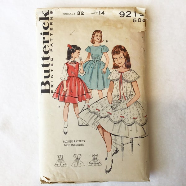 Butterick 9219 Girls Tween Dress Pattern Size 14