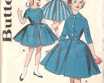 Vintage Butterick 9524 Pattern Shirtdress  Girls Size 10