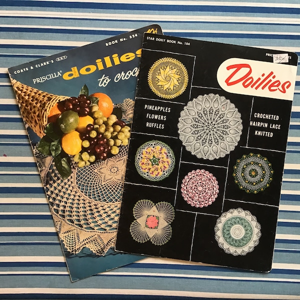 2 Vintage Crochet Doilies Booklets #6