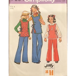 Simplicity 7691 Girls Pants Tunic Pattern Size 8
