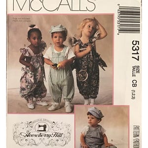 Uncut McCall's 5317 Toddler Jumpsuit Hat Pattern Sizes 1-3