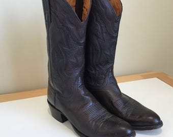 Lucchese 2000 Cowboy Boots Brown Leather Mens 9.5 D Western 