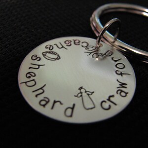 Handstamped Sterling Silver Disc Charm Keychain image 4