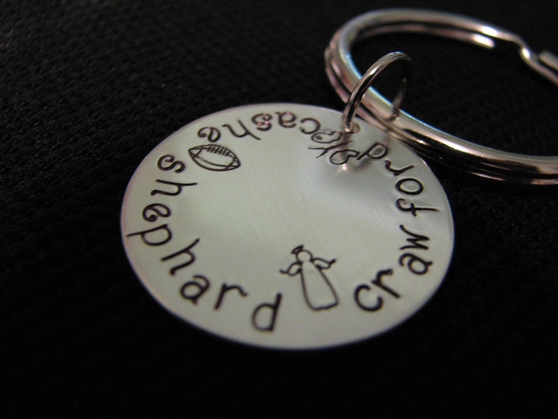 Handstamped Sterling Silver Disc Charm Keychain image 4