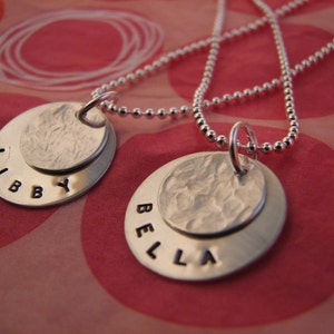 Best Friends Forever Sterling Silver Double Disc Charm Necklace Set of 2 image 3