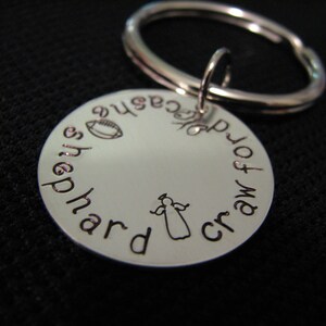 Handstamped Sterling Silver Disc Charm Keychain image 3