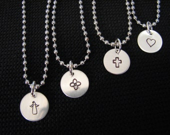 Sterling Silver Mini Design Stamp Necklaces