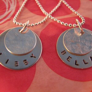 Best Friends Forever Sterling Silver Double Disc Charm Necklace Set of 2 image 1