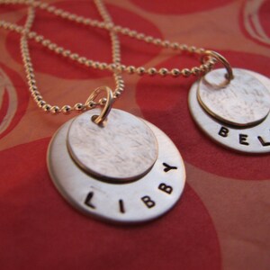 Best Friends Forever Sterling Silver Double Disc Charm Necklace Set of 2 image 2