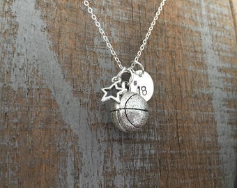 Basketball Charm Stamped Necklace